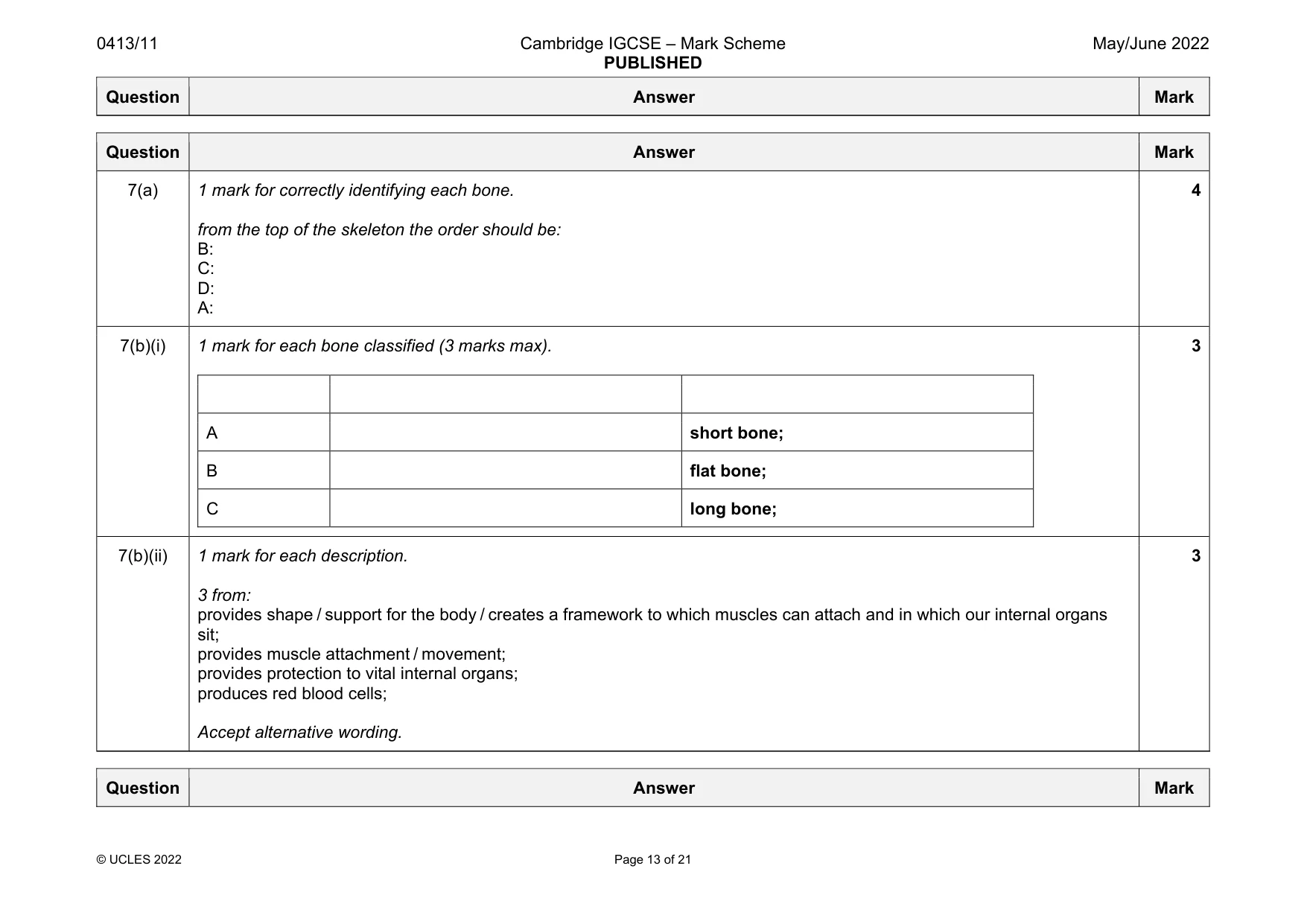 Mark scheme, page 13 of 21