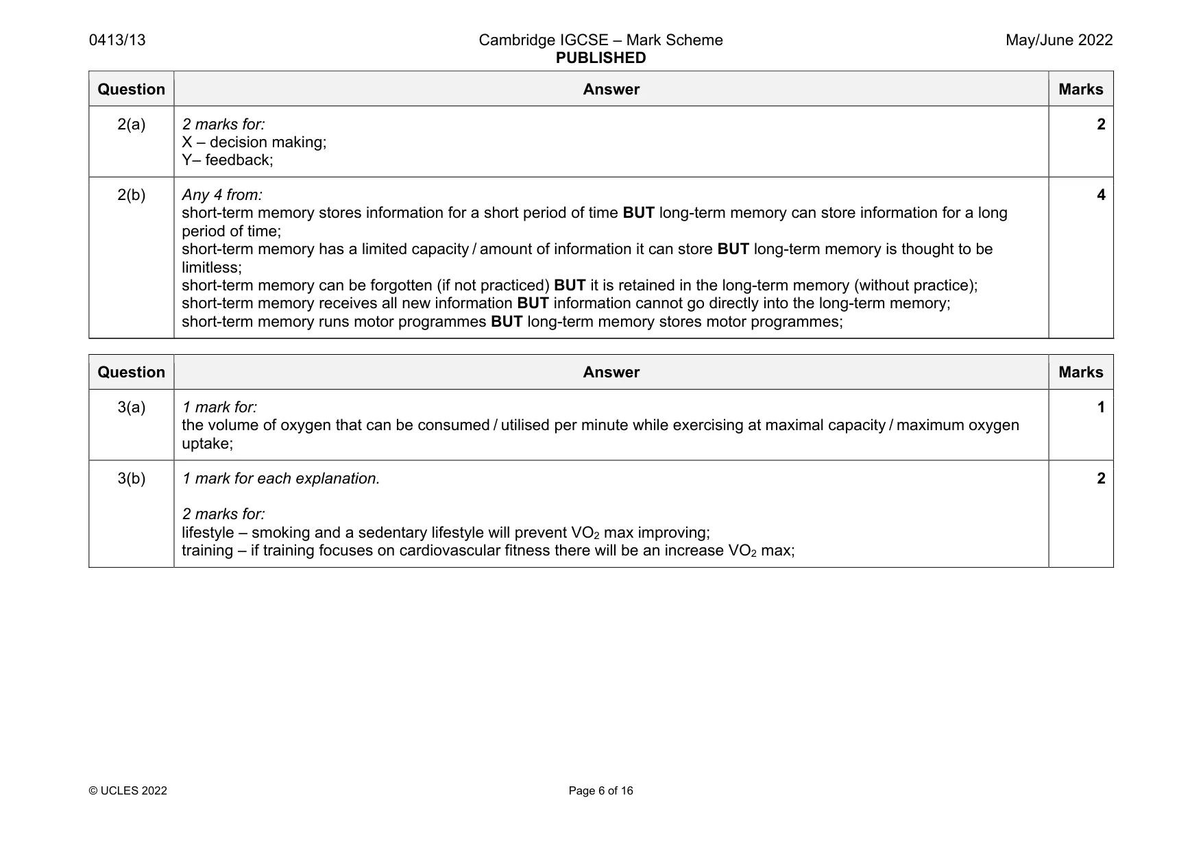 Mark scheme, page 6 of 16