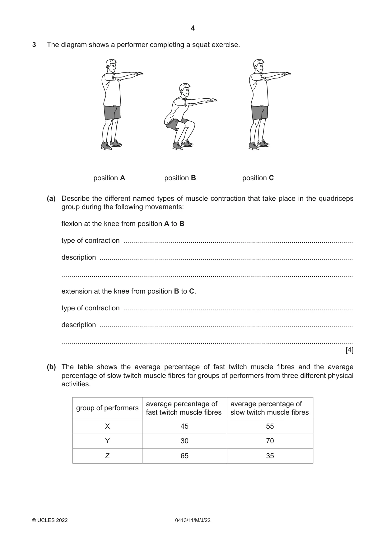 Cambridge IGCSE Physical Education 0413 2022 May/June Paper 1 · Variant 1 question paper, page 4 of 16