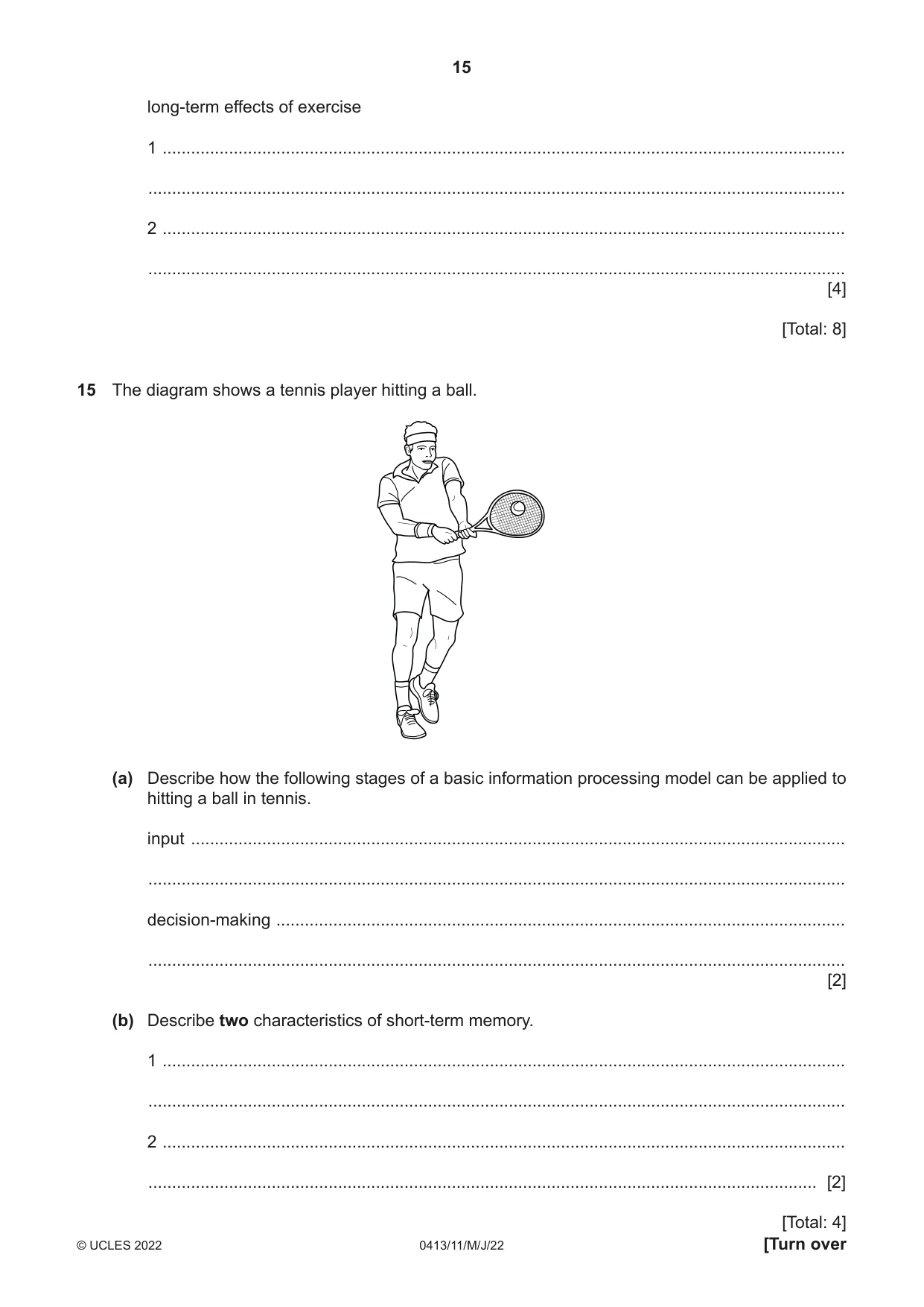 Cambridge IGCSE Physical Education 0413 2022 May/June Paper 1 · Variant 1 question paper, page 15 of 16
