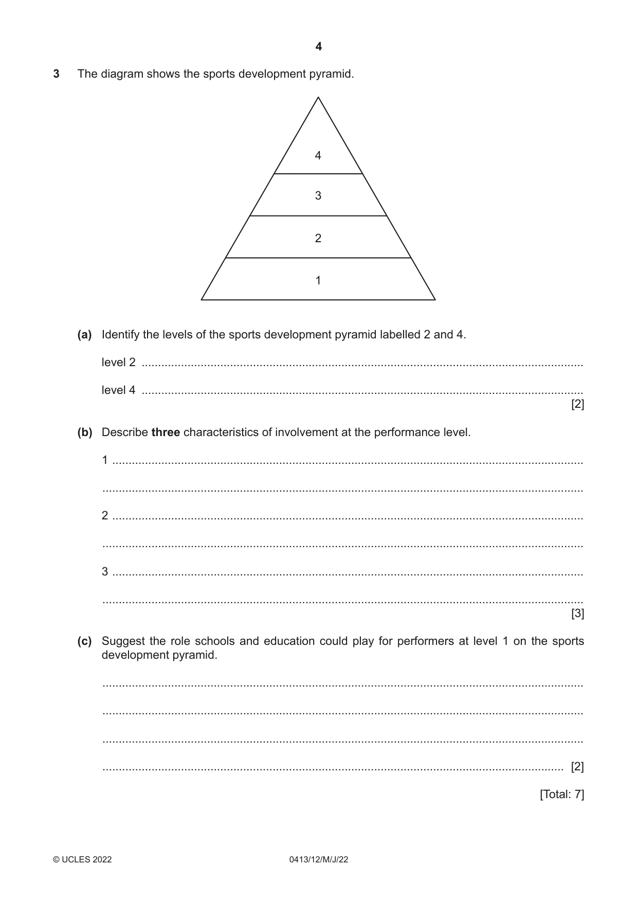 Cambridge IGCSE Physical Education 0413 2022 May/June Paper 1 · Variant 2 question paper, page 4 of 20