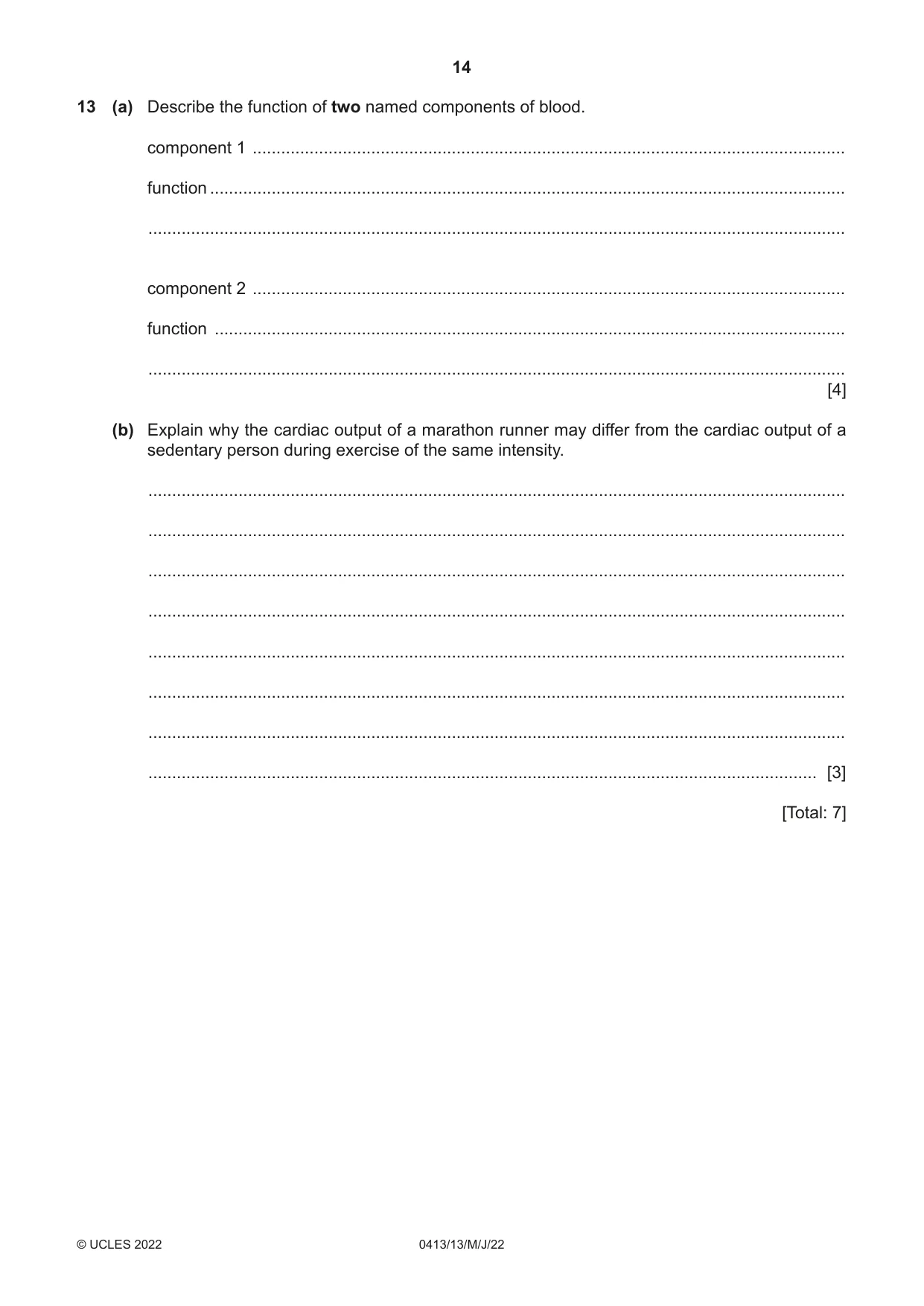Cambridge IGCSE Physical Education 0413 2022 May/June Paper 1 · Variant 3 question paper, page 14 of 16