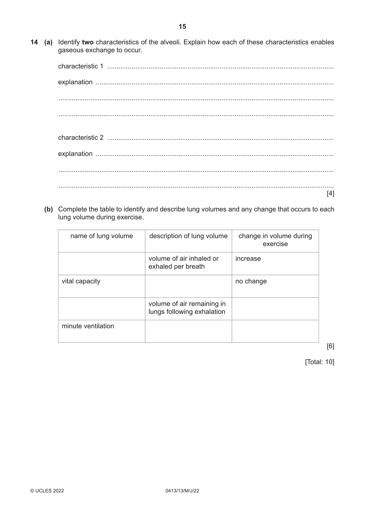 Cambridge IGCSE Physical Education 0413 2022 May/June Paper 1 · Variant 3 question paper, page 15 of 16