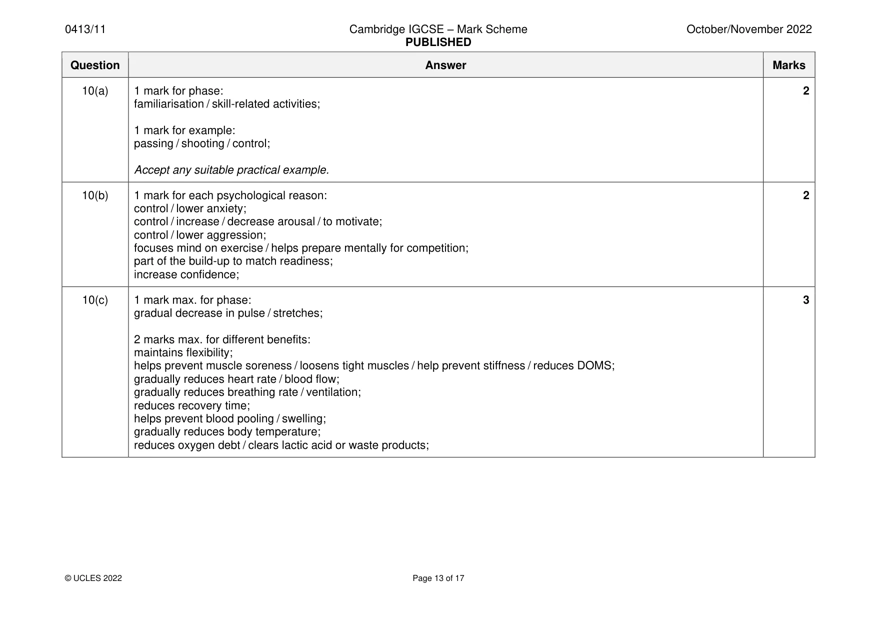 Mark scheme, page 13 of 17