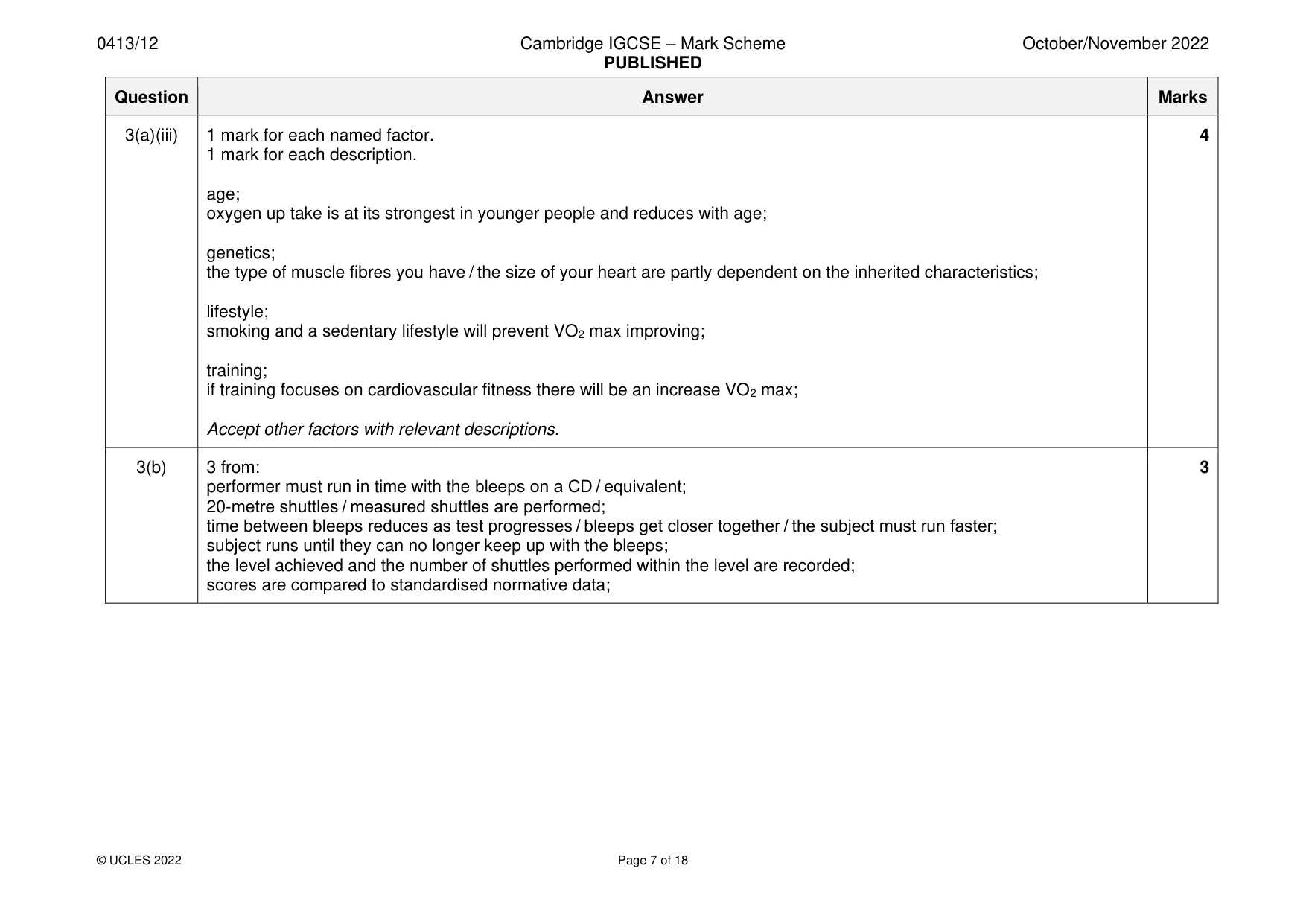 Mark scheme, page 7 of 18