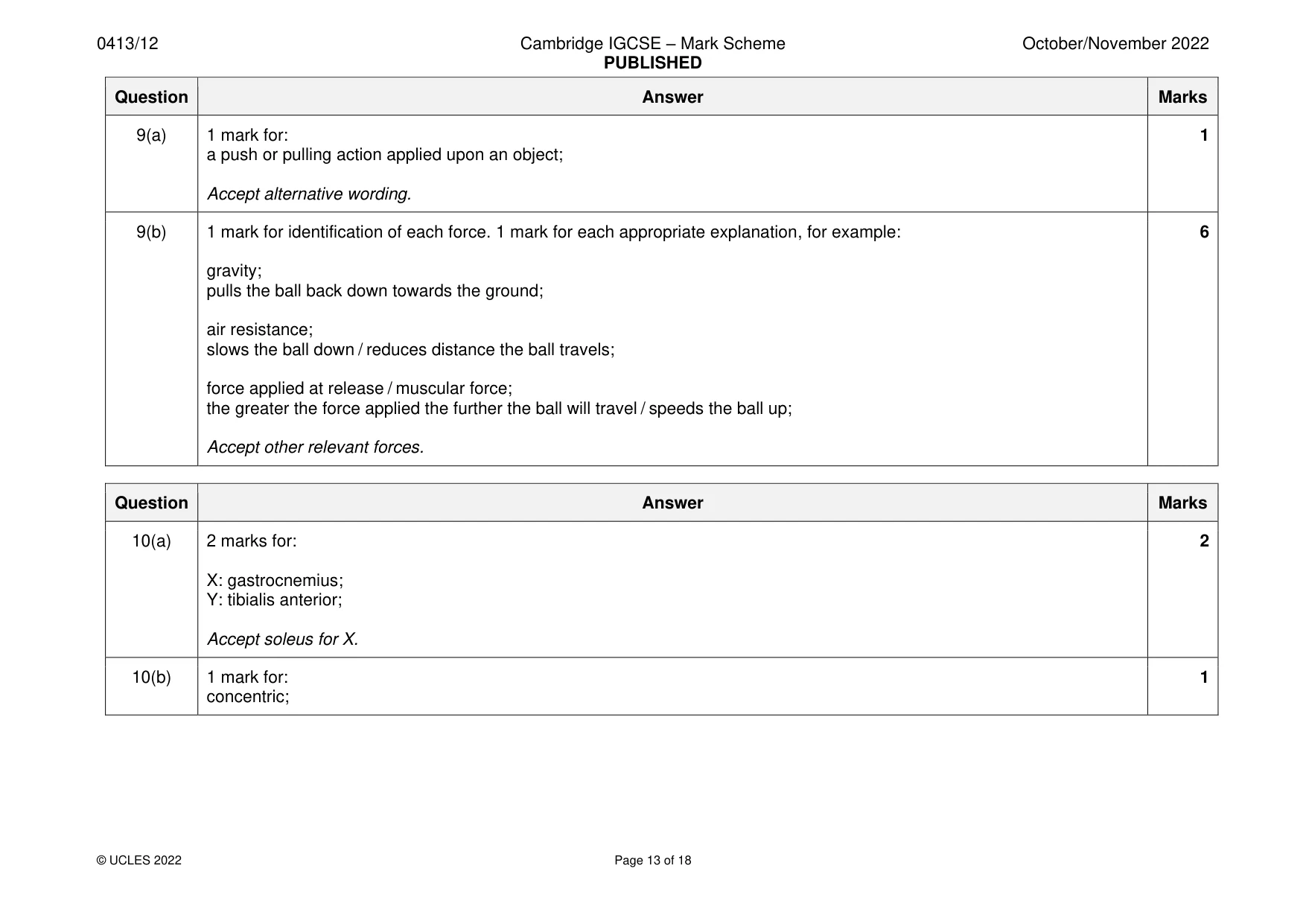Mark scheme, page 13 of 18