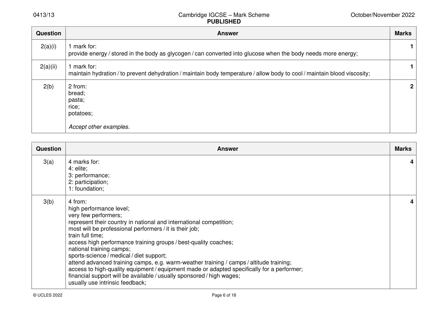 Mark scheme, page 6 of 18