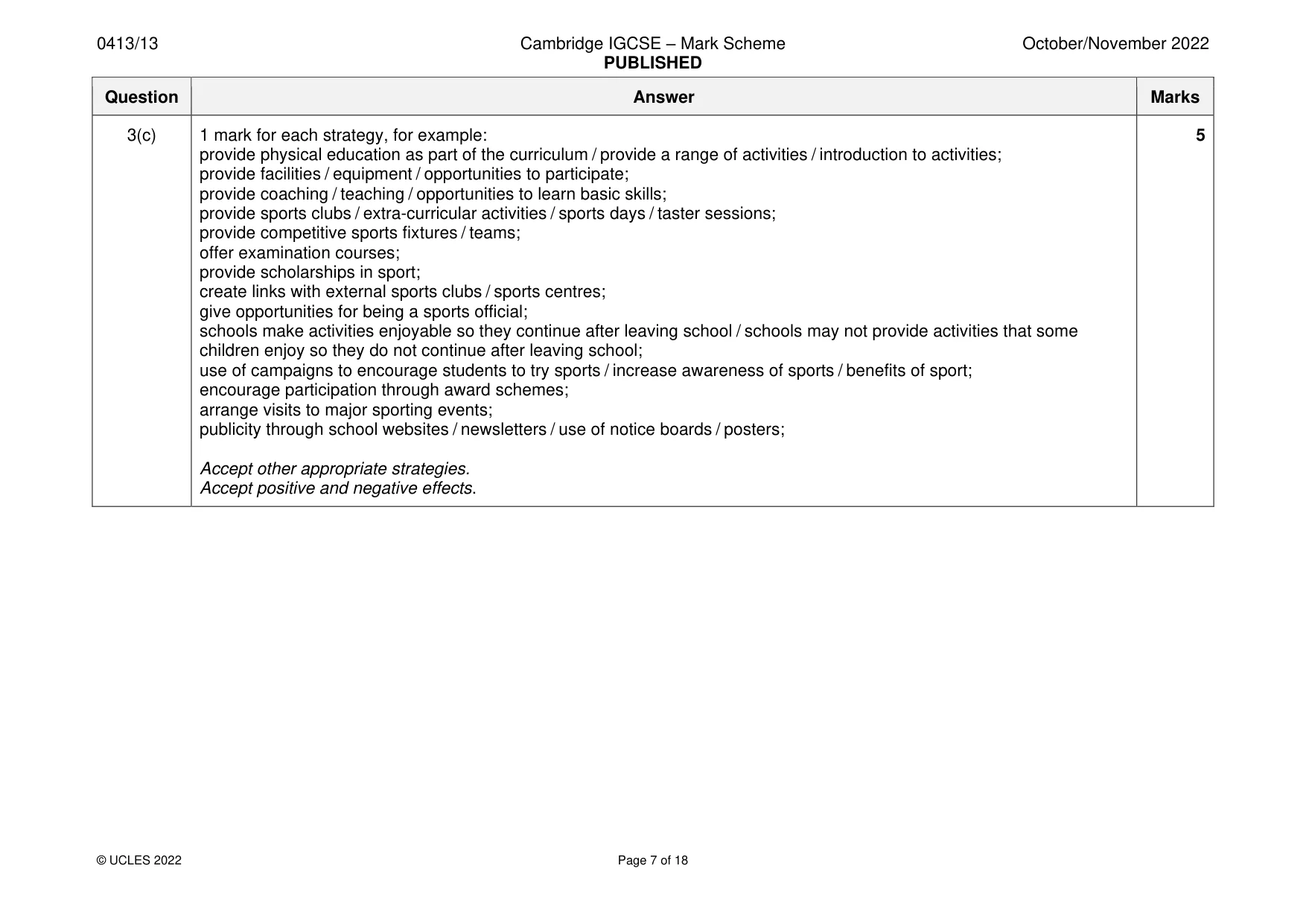 Mark scheme, page 7 of 18