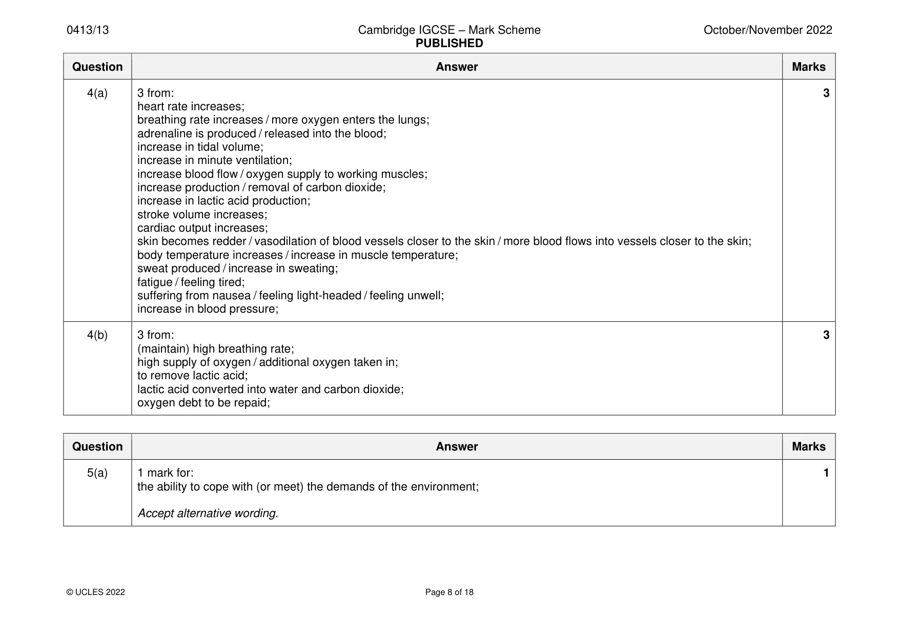 Mark scheme, page 8 of 18