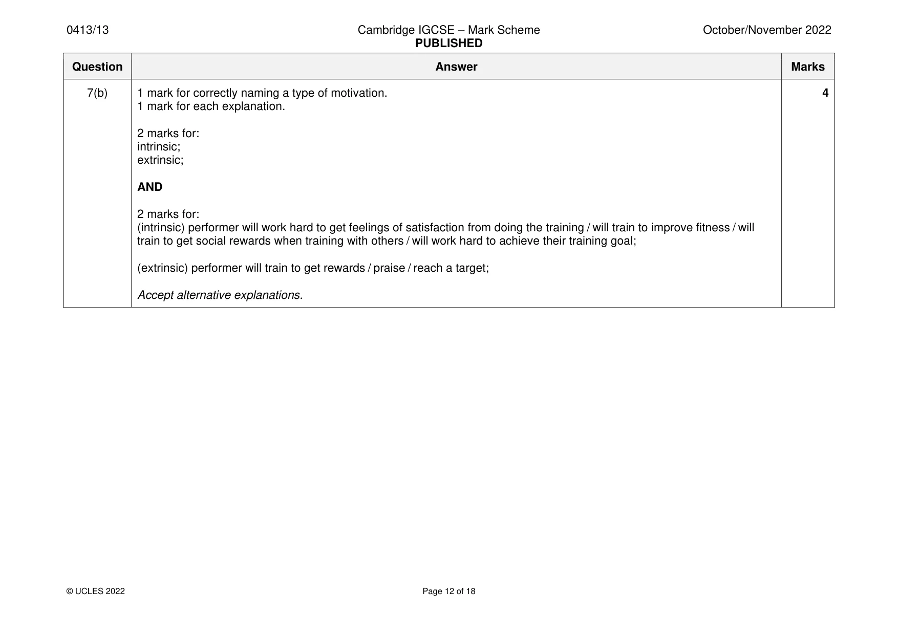 Mark scheme, page 12 of 18