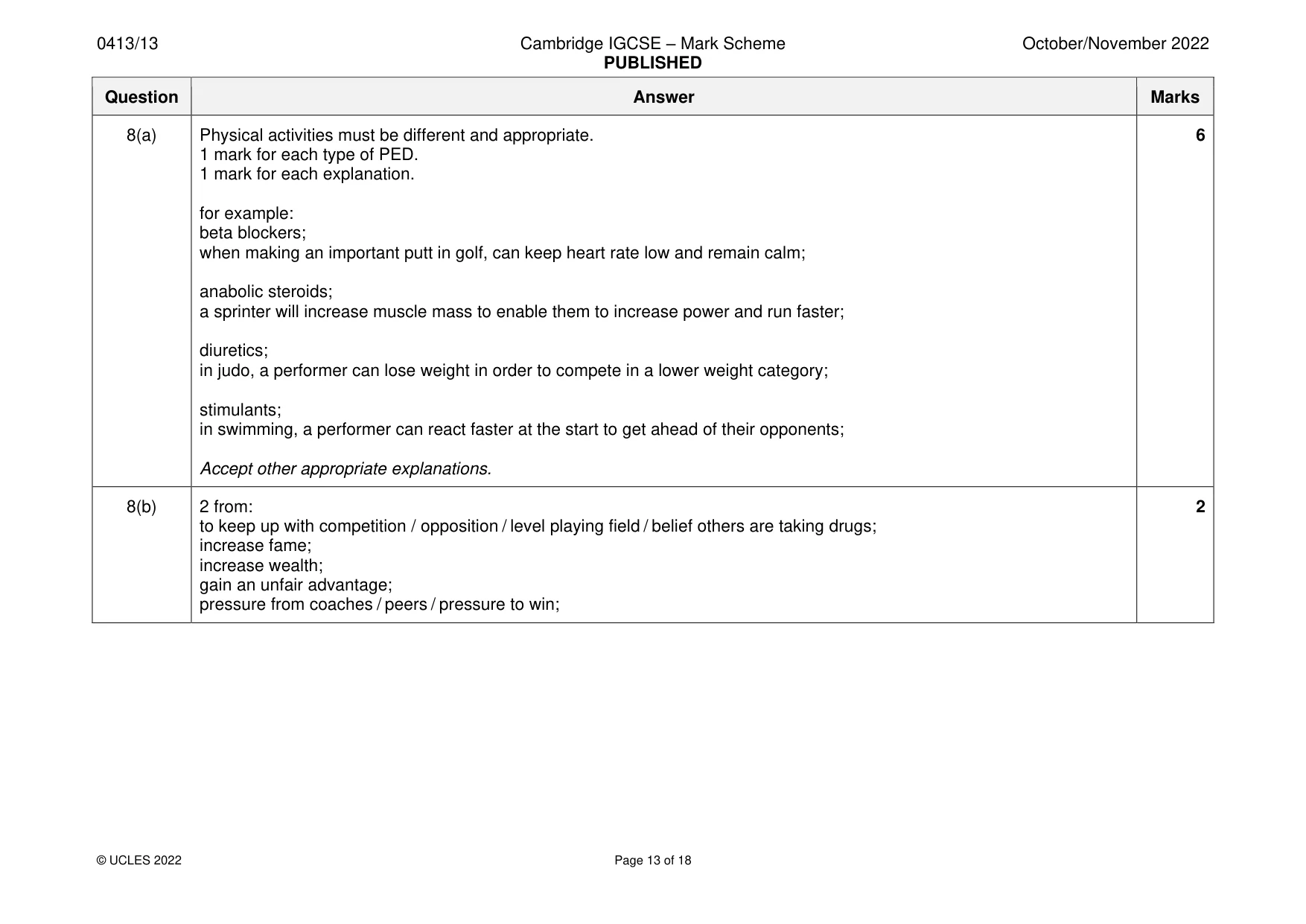 Mark scheme, page 13 of 18
