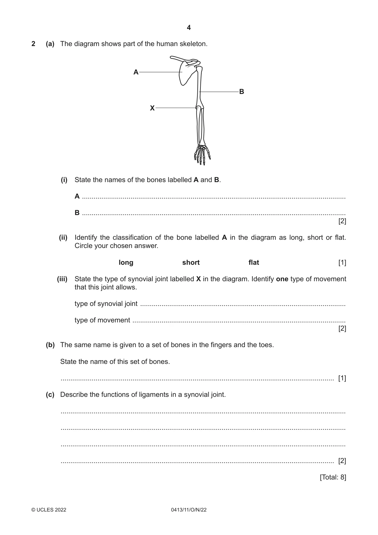 Cambridge IGCSE Physical Education 0413 2022 Oct/Nov Paper 1 · Variant 1 question paper, page 4 of 16