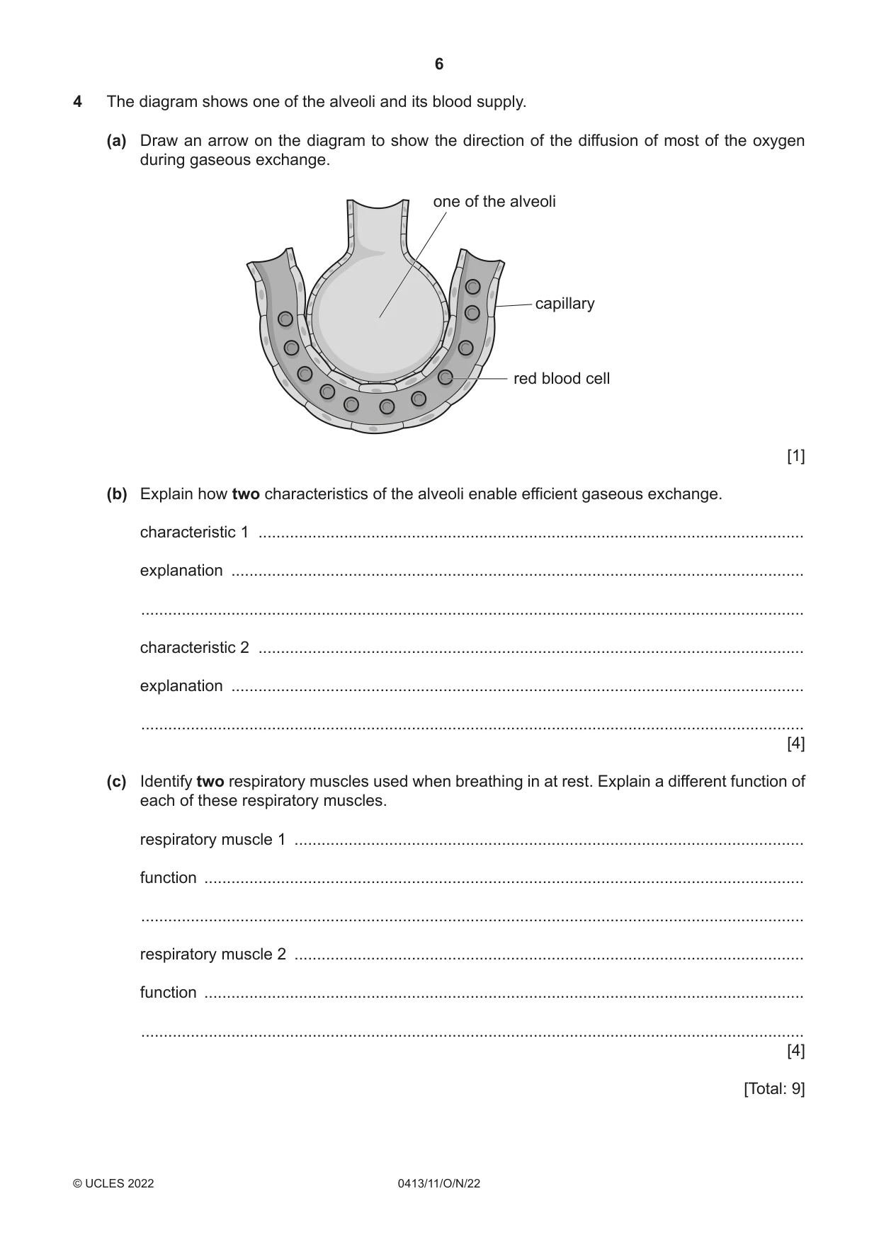 Cambridge IGCSE Physical Education 0413 2022 Oct/Nov Paper 1 · Variant 1 question paper, page 6 of 16