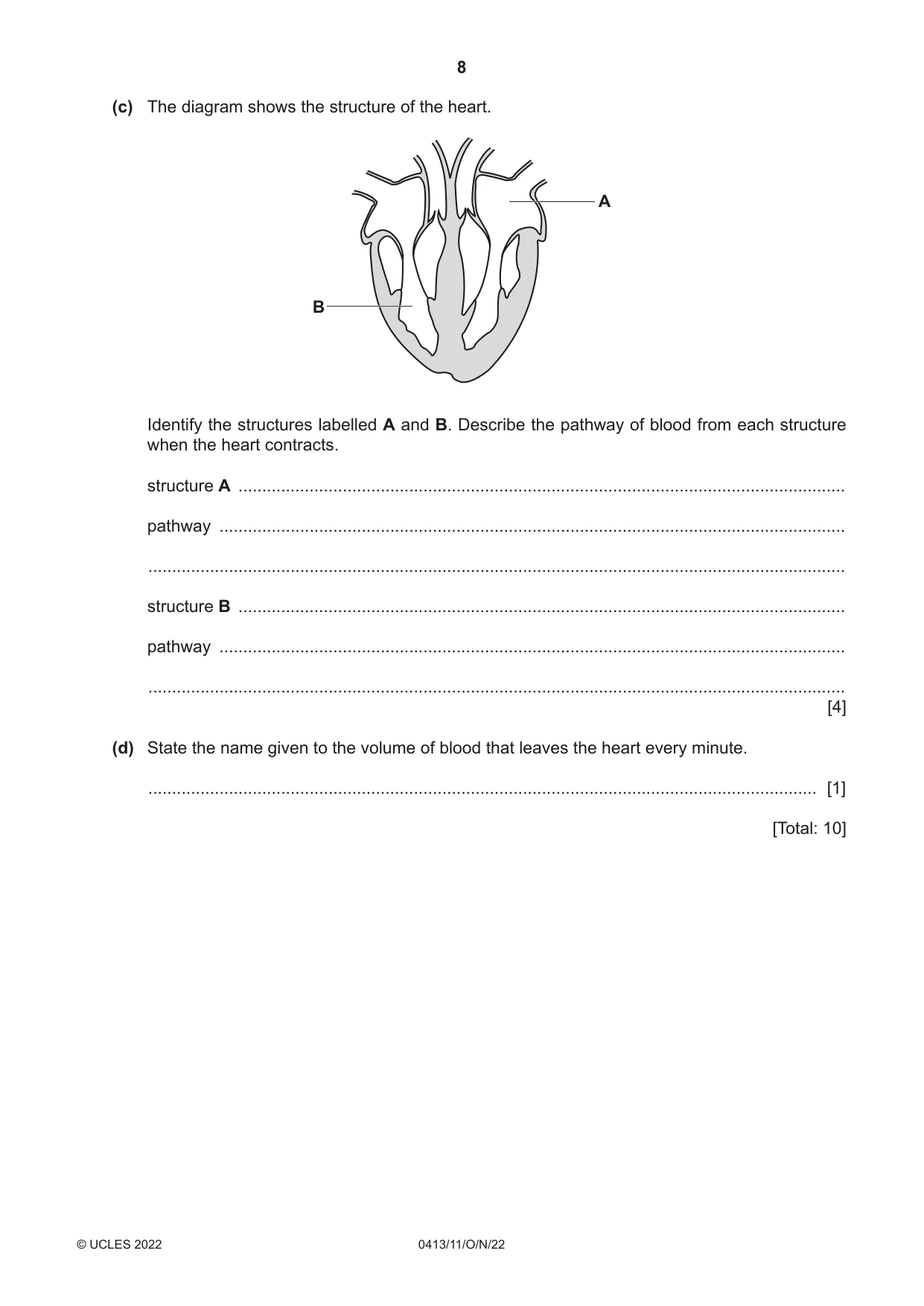 Cambridge IGCSE Physical Education 0413 2022 Oct/Nov Paper 1 · Variant 1 question paper, page 8 of 16