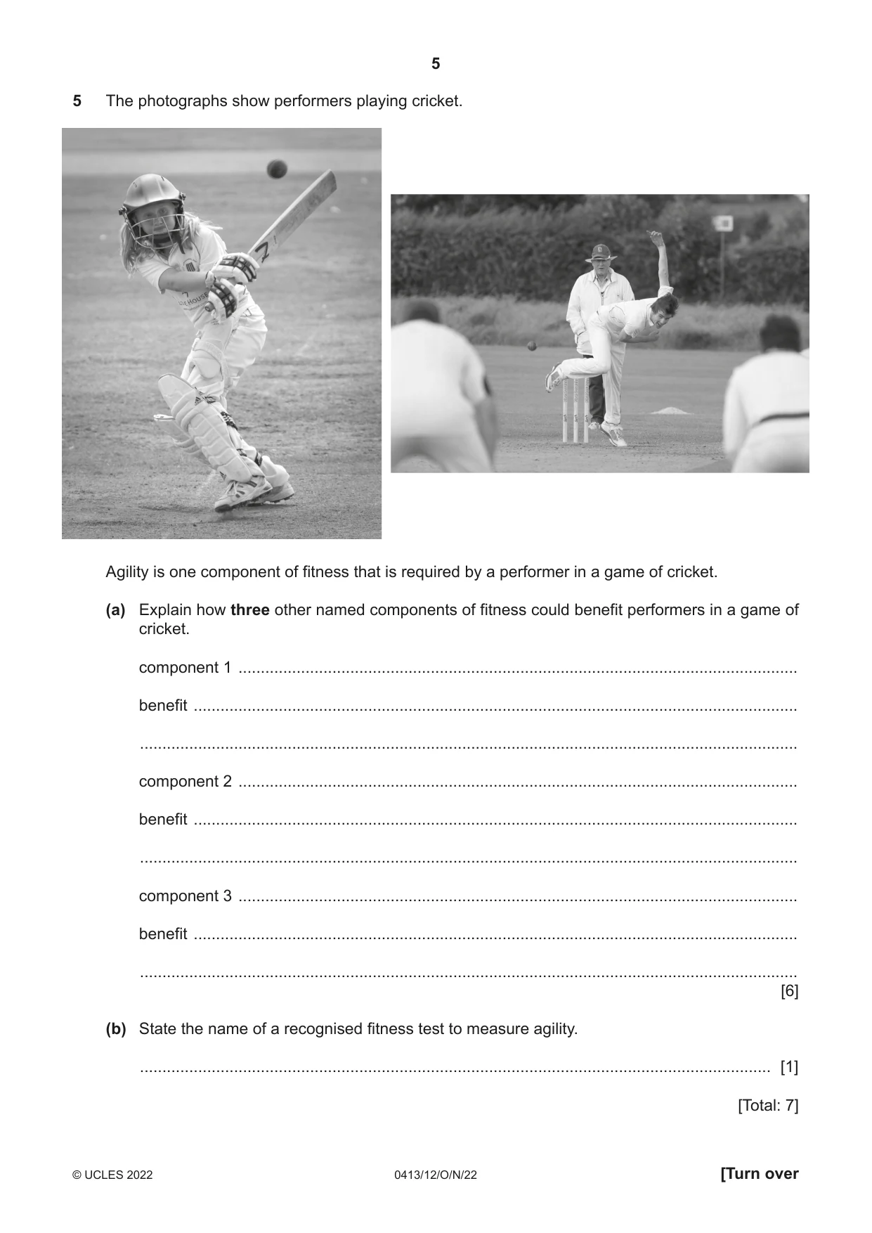 Cambridge IGCSE Physical Education 0413 2022 Oct/Nov Paper 1 · Variant 2 question paper, page 5 of 16