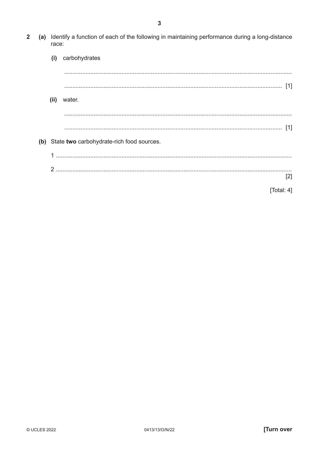 Cambridge IGCSE Physical Education 0413 2022 Oct/Nov Paper 1 · Variant 3 question paper, page 3 of 16