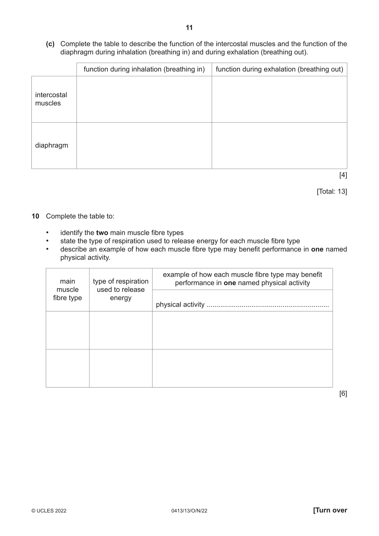 Cambridge IGCSE Physical Education 0413 2022 Oct/Nov Paper 1 · Variant 3 question paper, page 11 of 16