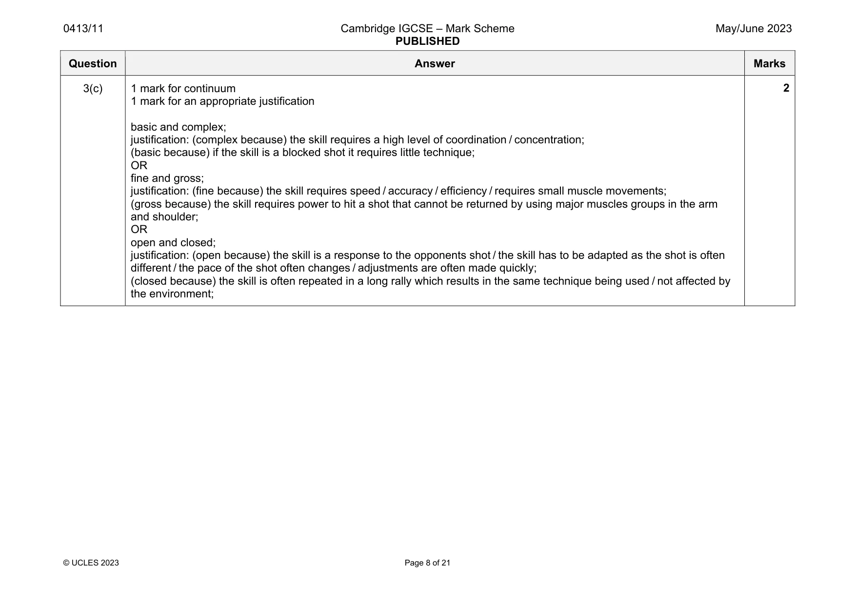 Mark scheme, page 8 of 21