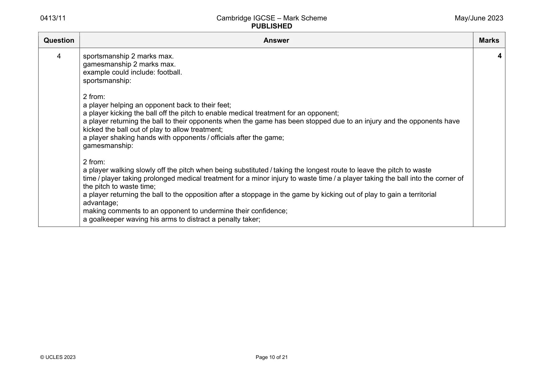 Mark scheme, page 10 of 21