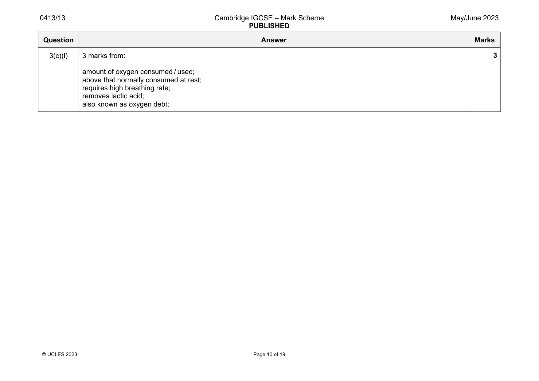 Mark scheme, page 10 of 19