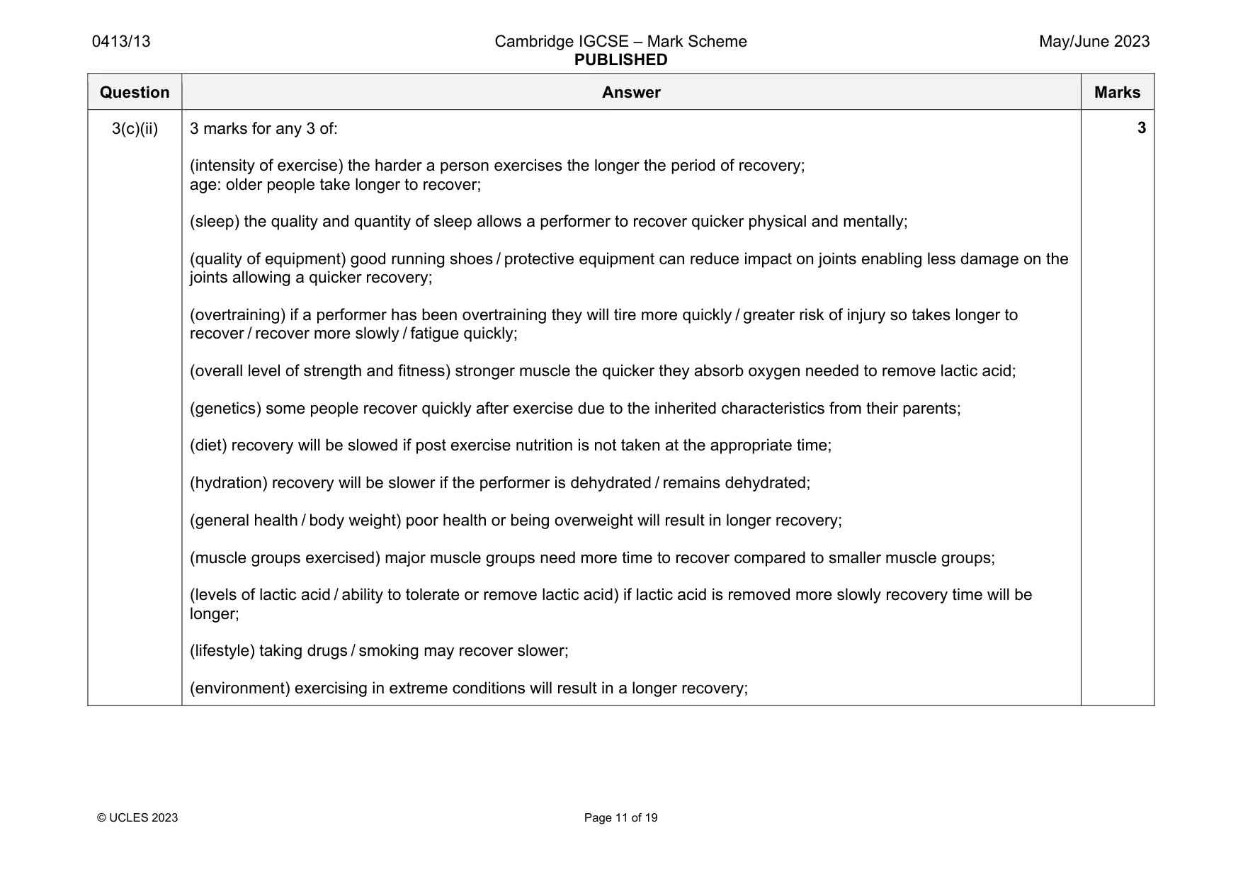 Mark scheme, page 11 of 19