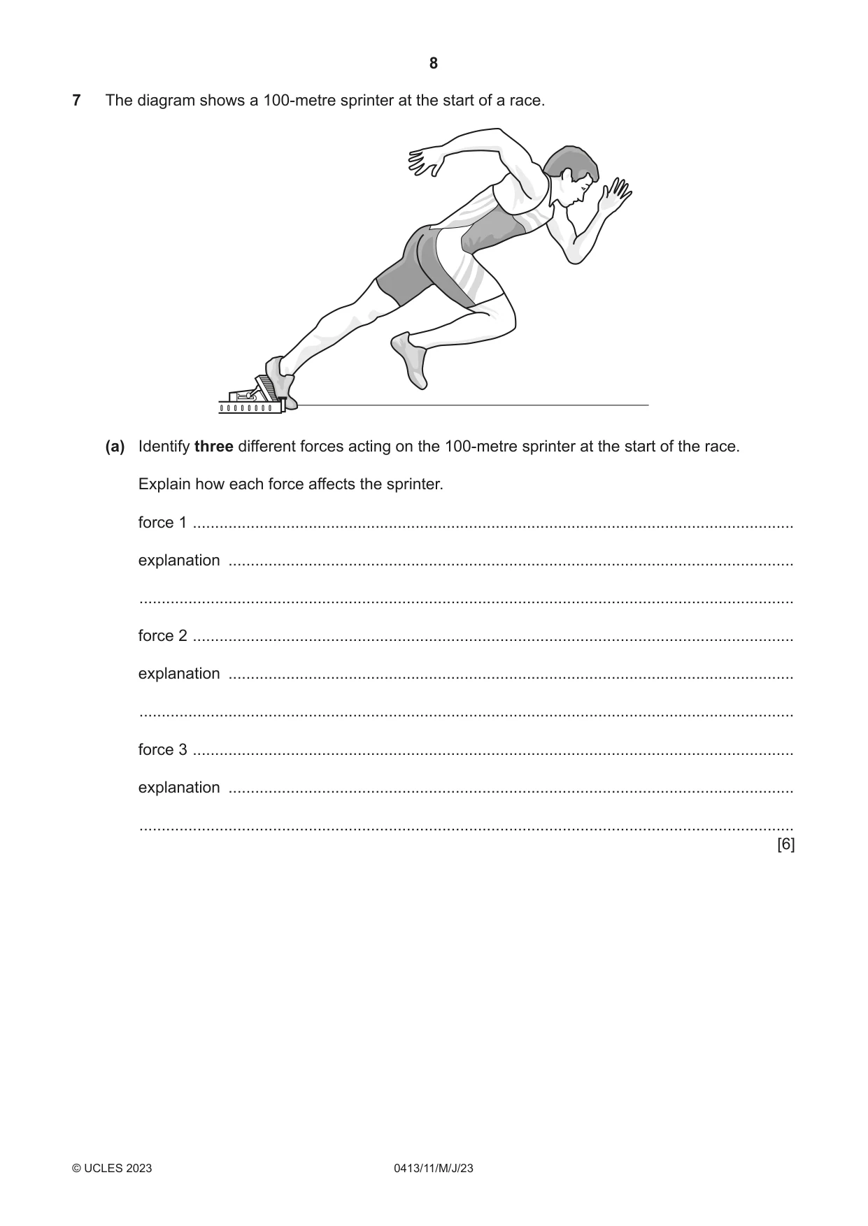 Cambridge IGCSE Physical Education 0413 2023 May/June Paper 1 · Variant 1 question paper, page 8 of 16