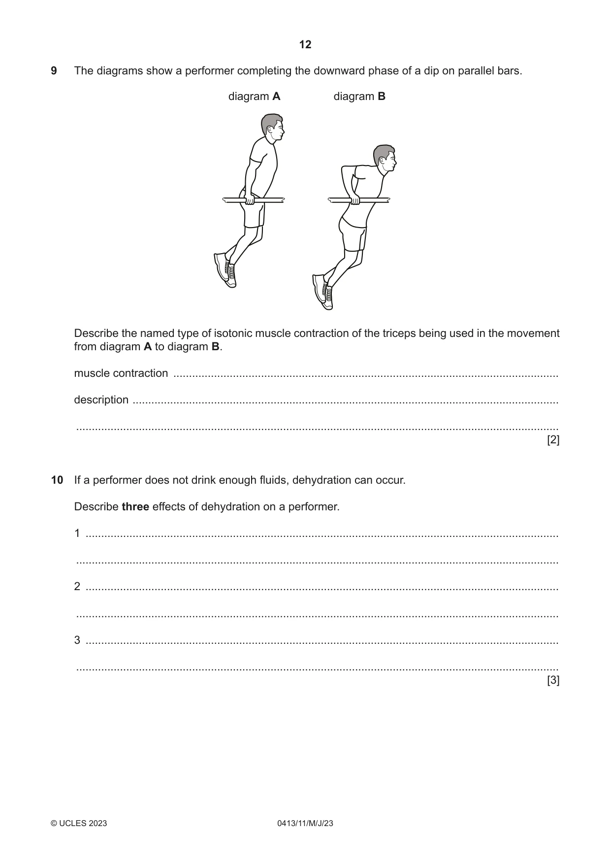 Cambridge IGCSE Physical Education 0413 2023 May/June Paper 1 · Variant 1 question paper, page 12 of 16