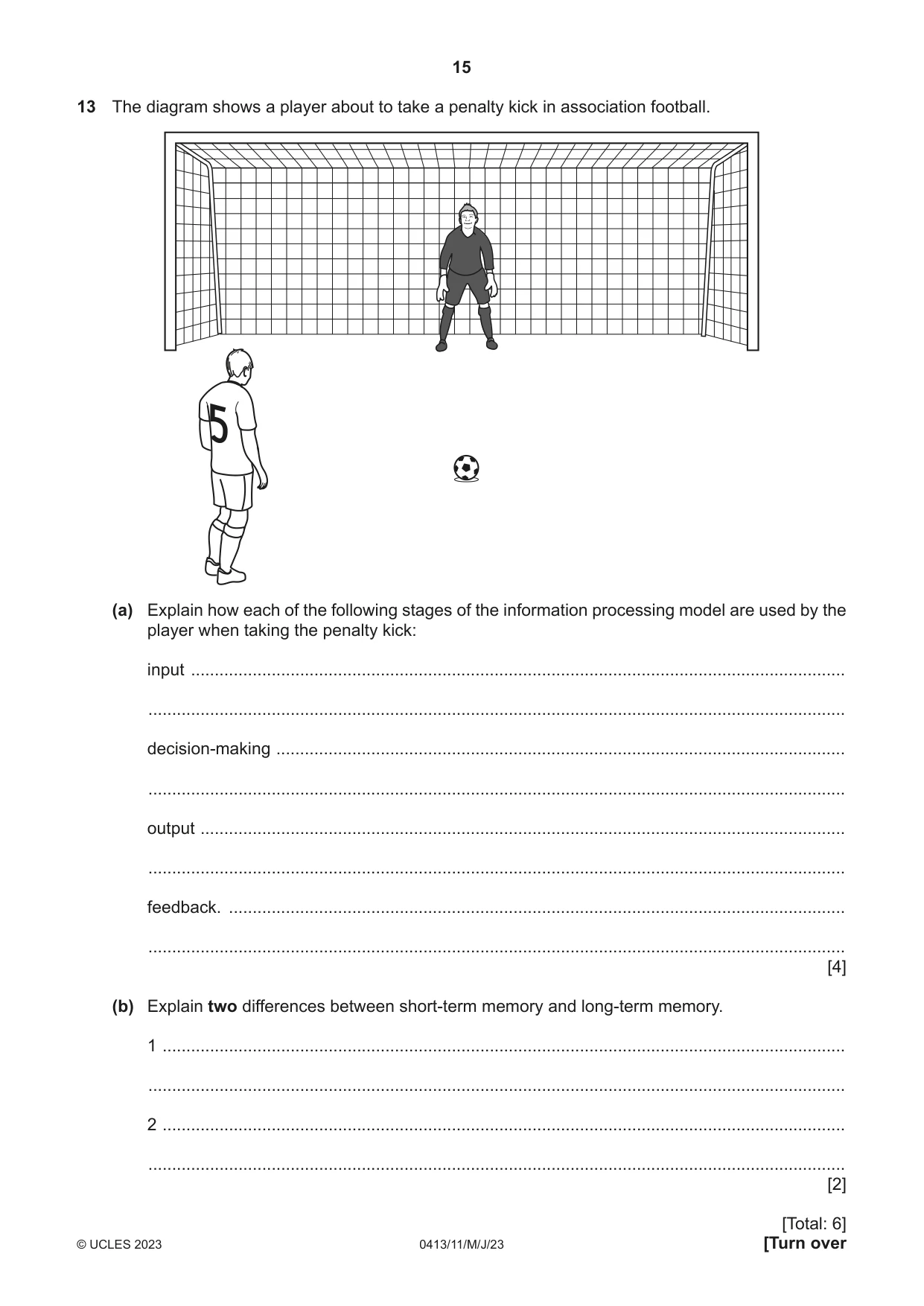 Cambridge IGCSE Physical Education 0413 2023 May/June Paper 1 · Variant 1 question paper, page 15 of 16