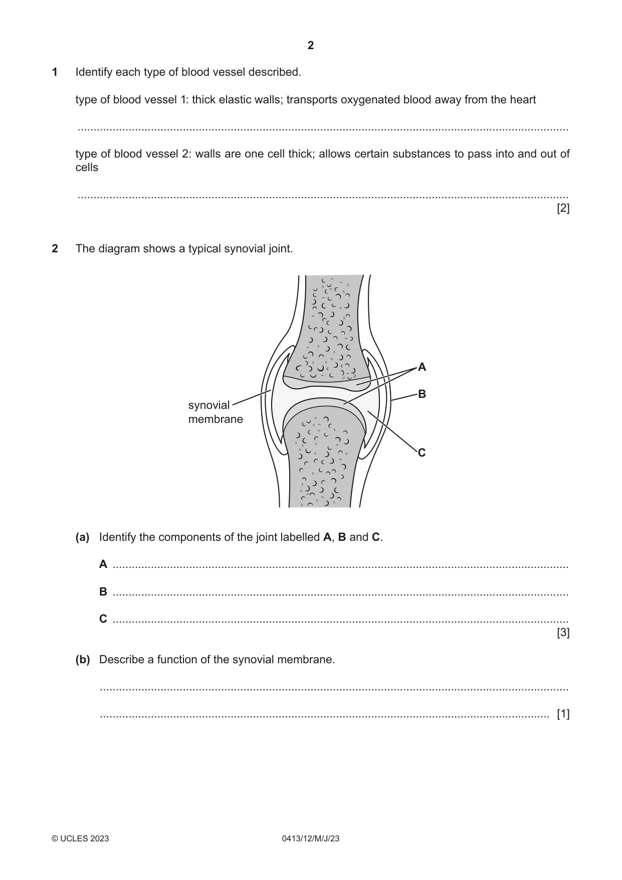 Cambridge IGCSE Physical Education 0413 2023 May/June Paper 1 · Variant 2 question paper, page 2 of 20