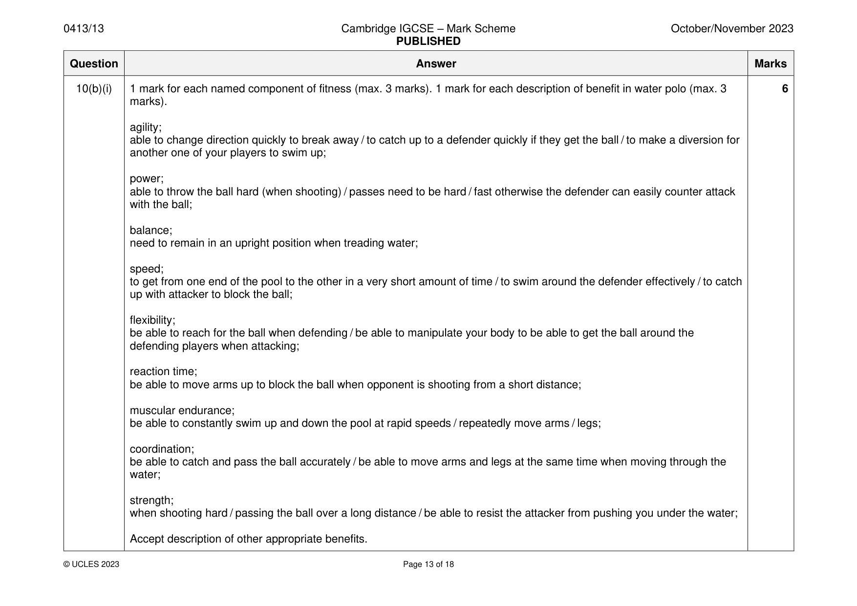 Mark scheme, page 13 of 18