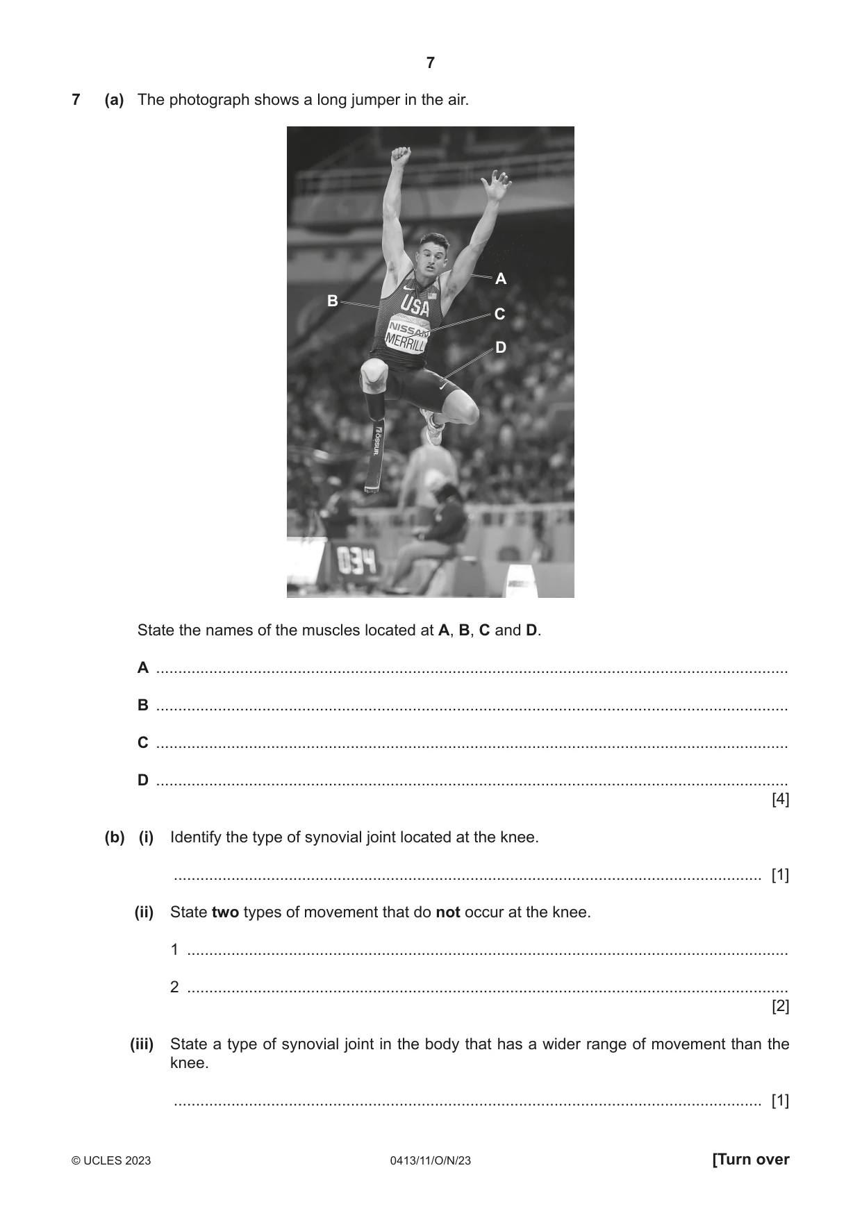Cambridge IGCSE Physical Education 0413 2023 Oct/Nov Paper 1 · Variant 1 question paper, page 7 of 16