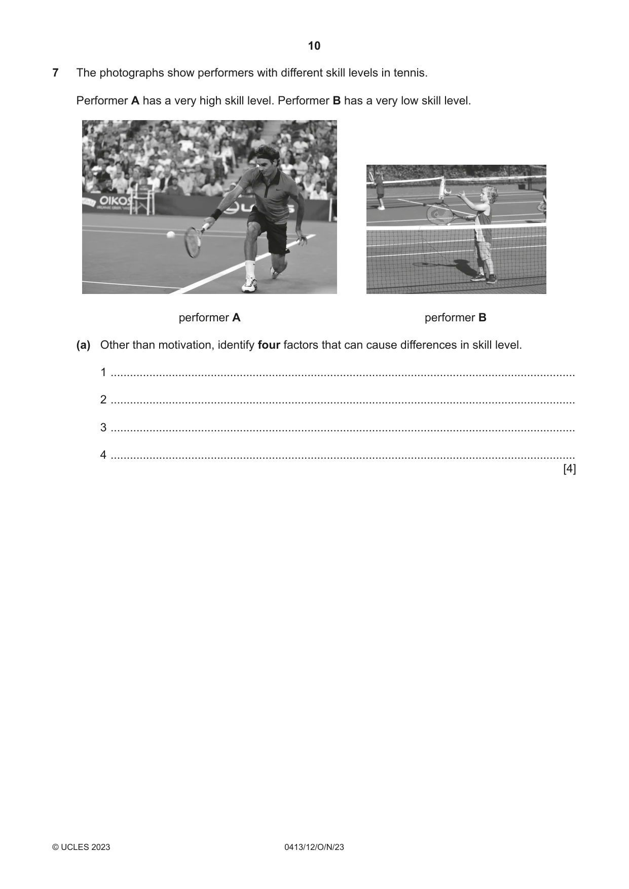 Cambridge IGCSE Physical Education 0413 2023 Oct/Nov Paper 1 · Variant 2 question paper, page 10 of 16