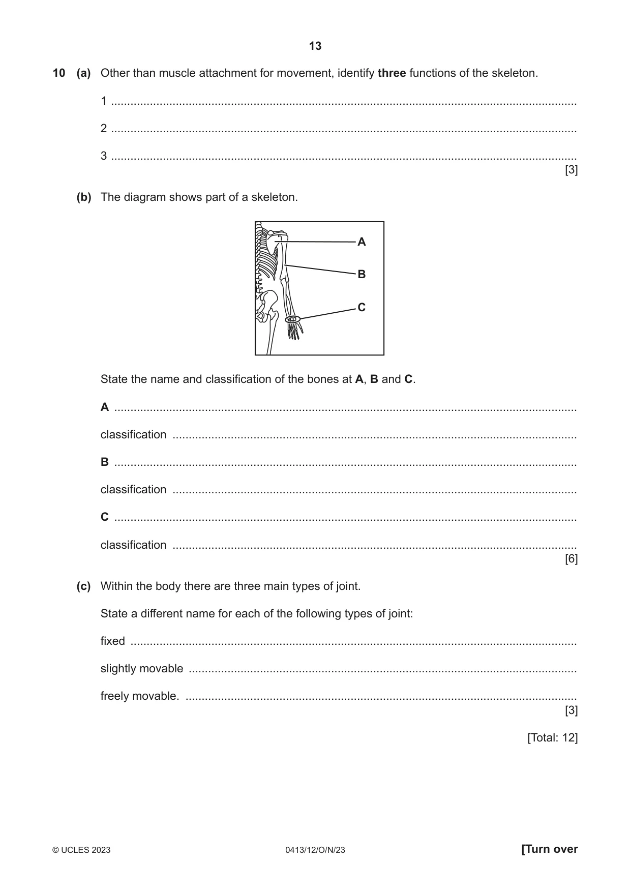 Cambridge IGCSE Physical Education 0413 2023 Oct/Nov Paper 1 · Variant 2 question paper, page 13 of 16