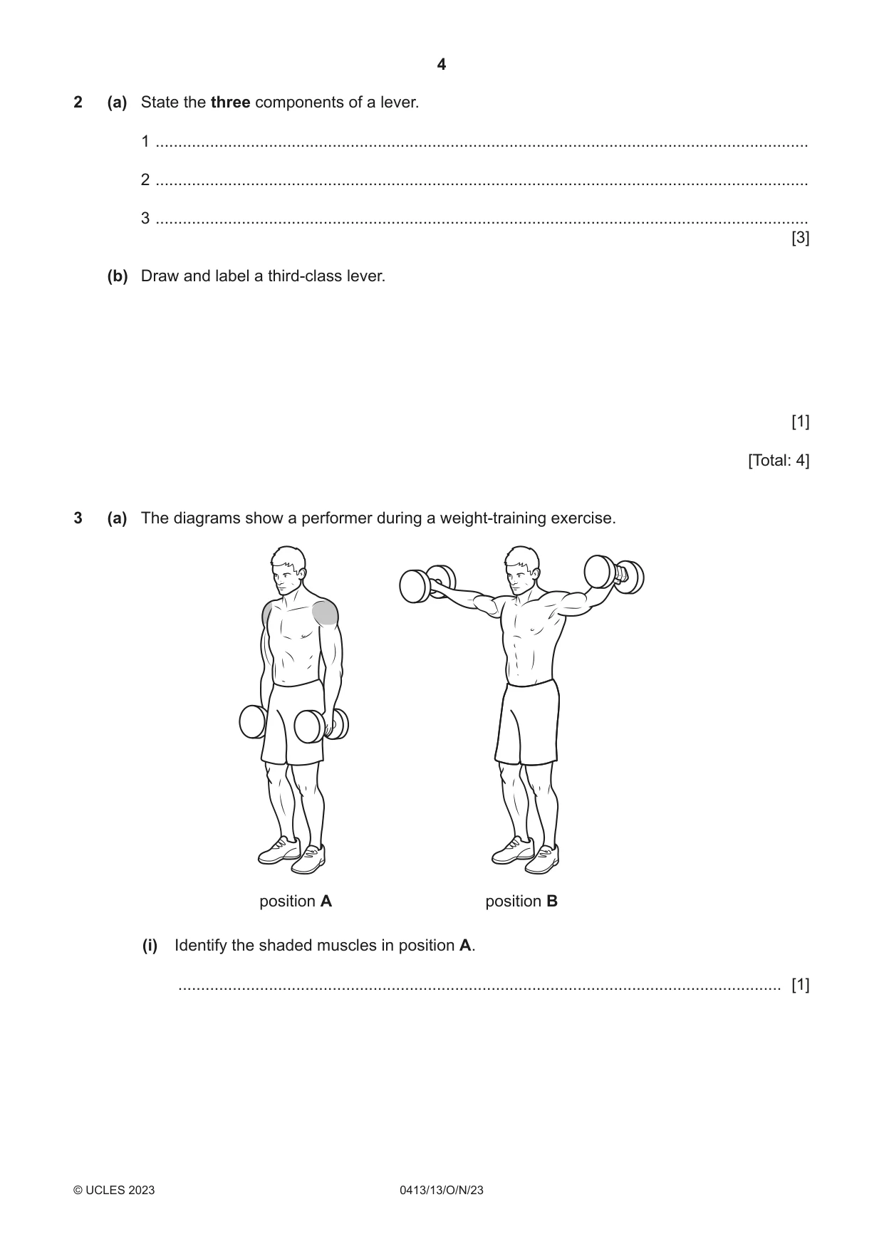 Cambridge IGCSE Physical Education 0413 2023 Oct/Nov Paper 1 · Variant 3 question paper, page 4 of 16