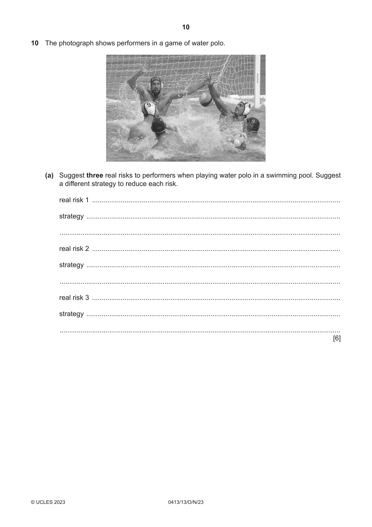 Cambridge IGCSE Physical Education 0413 2023 Oct/Nov Paper 1 · Variant 3 question paper, page 10 of 16