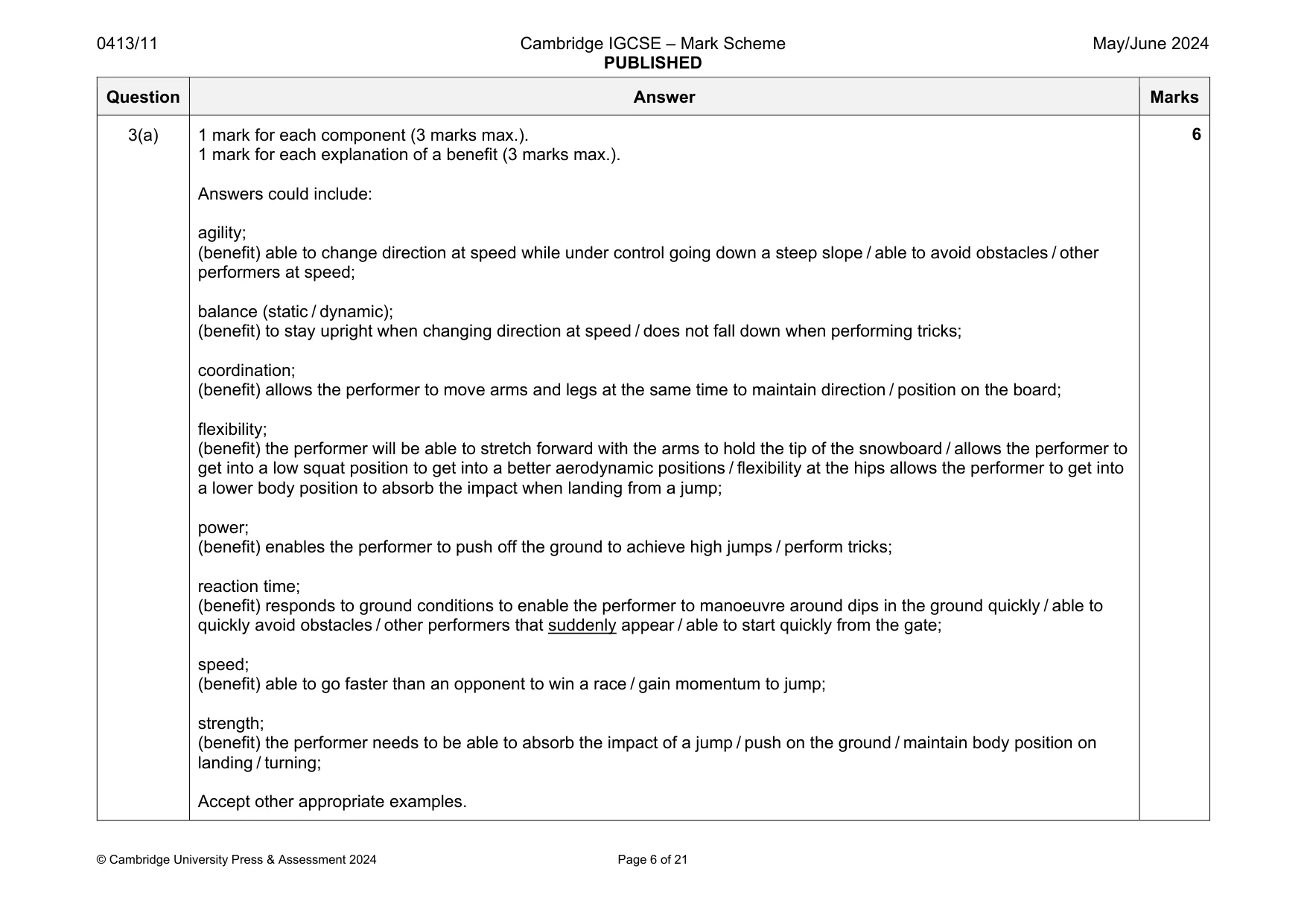 Mark scheme, page 6 of 21