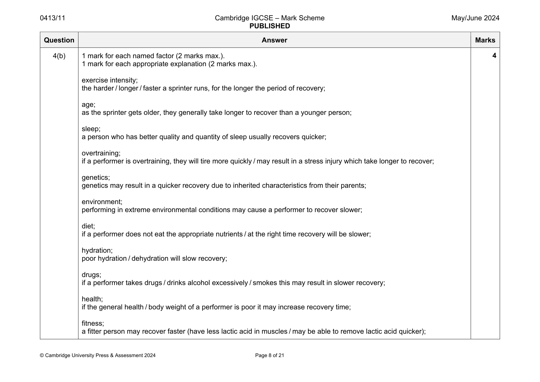 Mark scheme, page 8 of 21