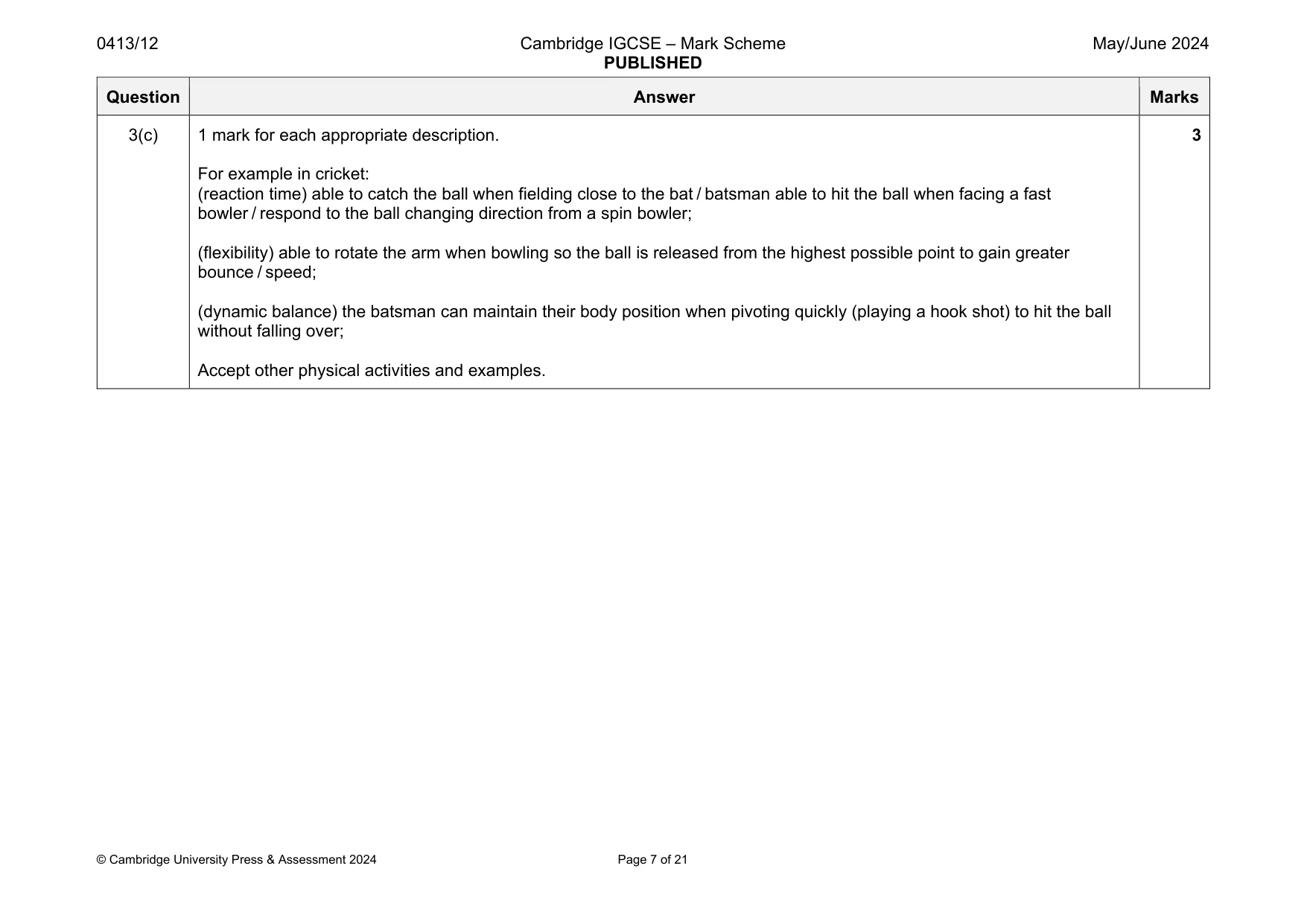Mark scheme, page 7 of 21