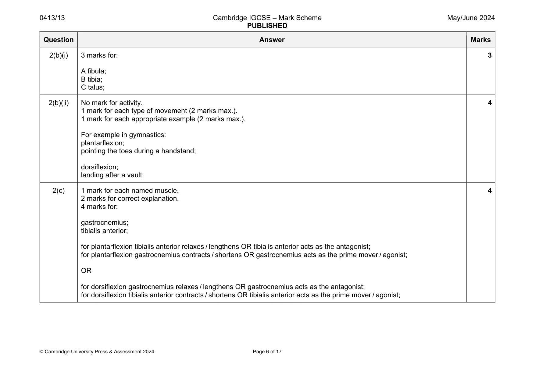 Mark scheme, page 6 of 17