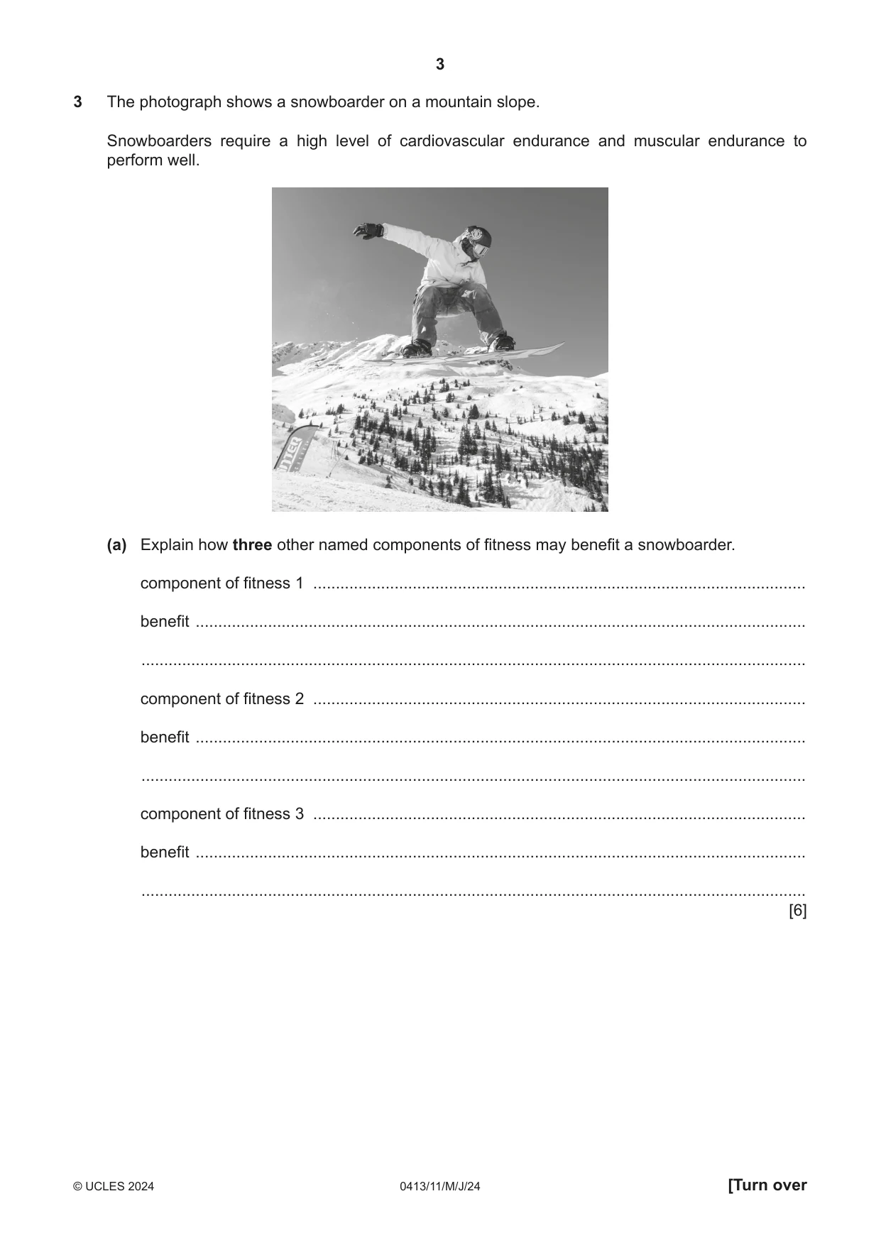 Cambridge IGCSE Physical Education 0413 2024 May/June Paper 1 · Variant 1 question paper, page 3 of 16