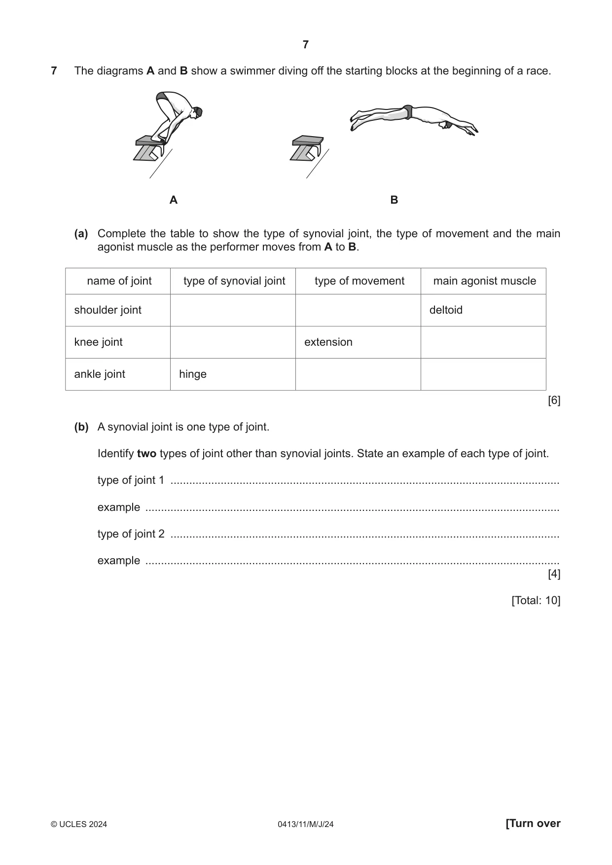 Cambridge IGCSE Physical Education 0413 2024 May/June Paper 1 · Variant 1 question paper, page 7 of 16