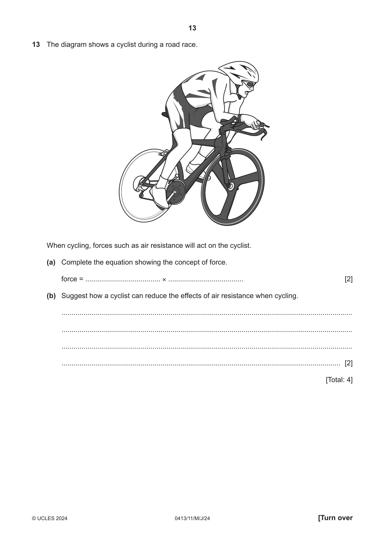 Cambridge IGCSE Physical Education 0413 2024 May/June Paper 1 · Variant 1 question paper, page 13 of 16