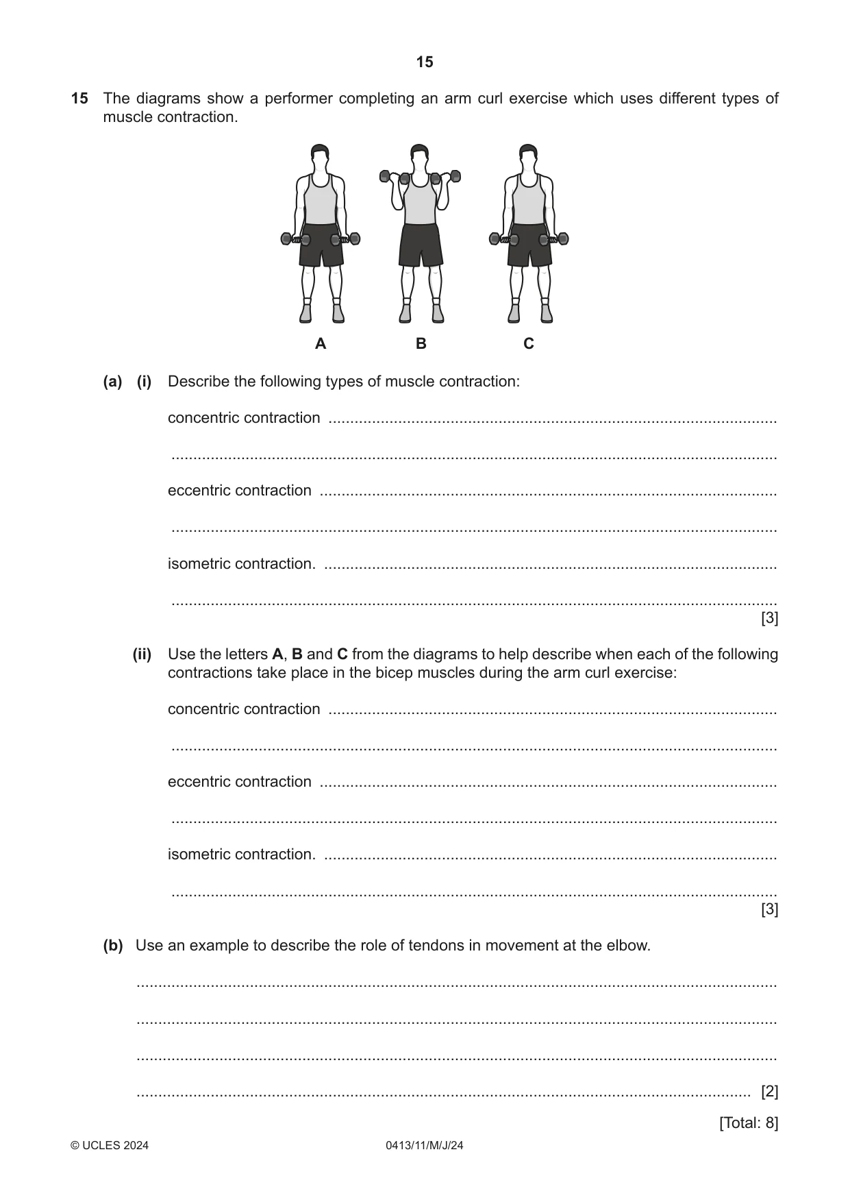 Cambridge IGCSE Physical Education 0413 2024 May/June Paper 1 · Variant 1 question paper, page 15 of 16