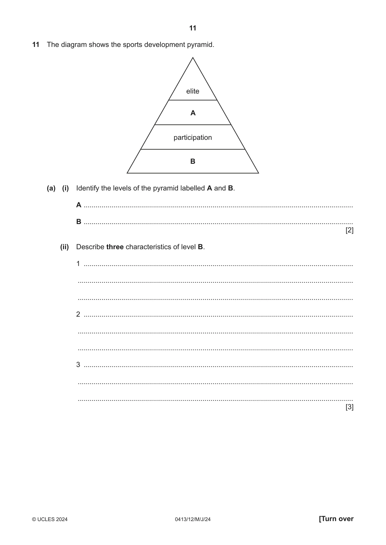 Cambridge IGCSE Physical Education 0413 2024 May/June Paper 1 · Variant 2 question paper, page 11 of 16