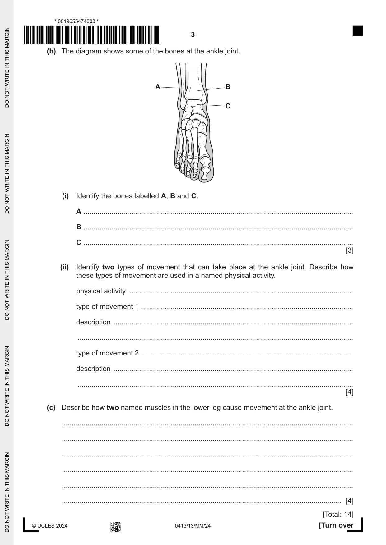 Cambridge IGCSE Physical Education 0413 2024 May/June Paper 1 · Variant 3 question paper, page 3 of 16