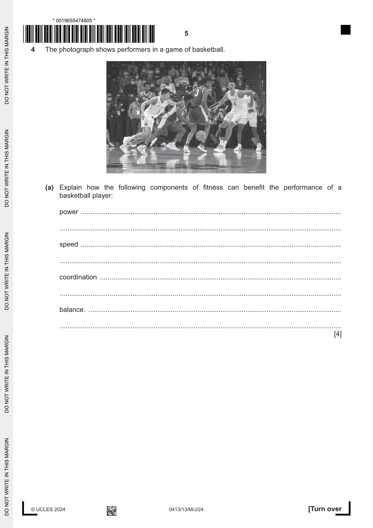 Cambridge IGCSE Physical Education 0413 2024 May/June Paper 1 · Variant 3 question paper, page 5 of 16