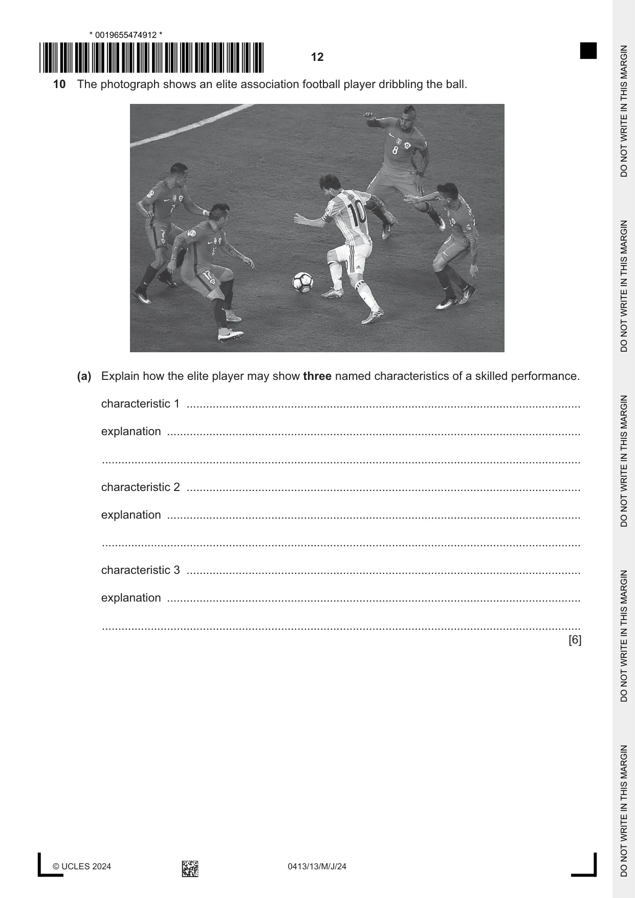 Cambridge IGCSE Physical Education 0413 2024 May/June Paper 1 · Variant 3 question paper, page 12 of 16