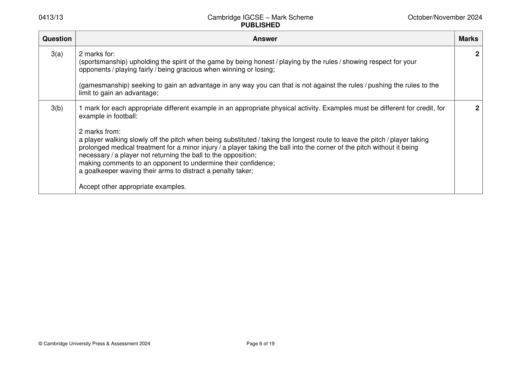 Mark scheme, page 6 of 19