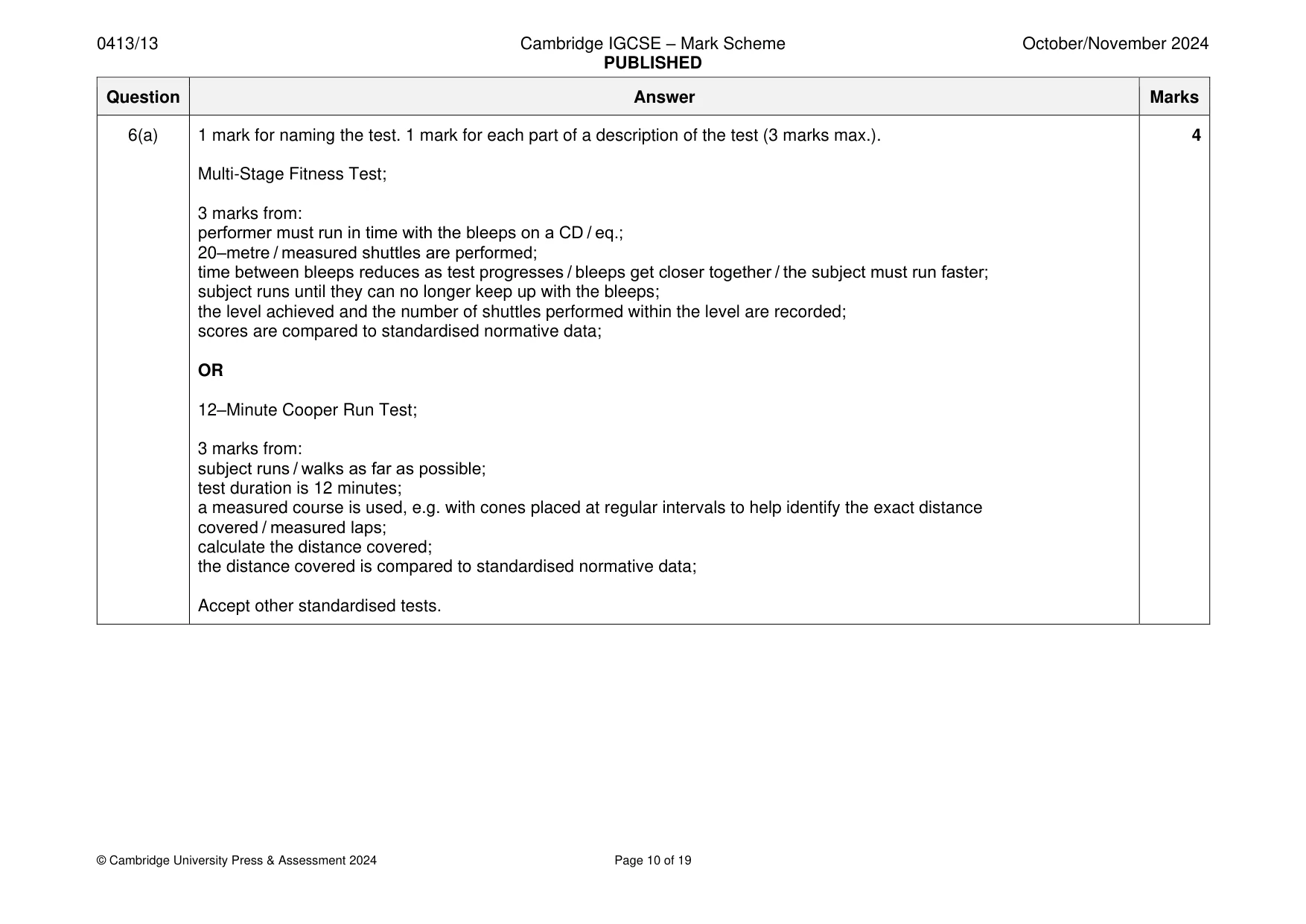 Mark scheme, page 10 of 19