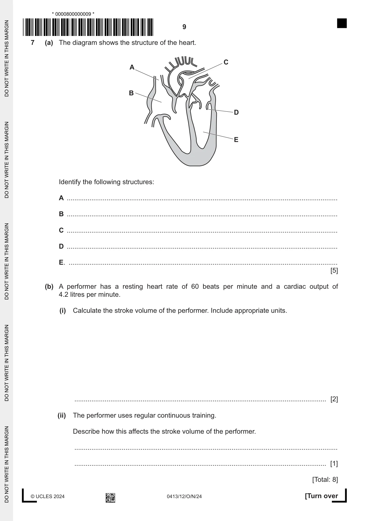 Cambridge IGCSE Physical Education 0413 2024 Oct/Nov Paper 1 · Variant 2 question paper, page 9 of 16